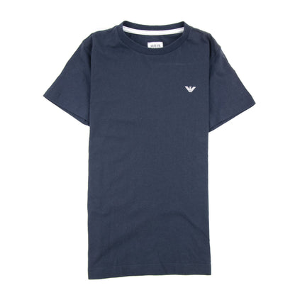 Armani Junior Logo Crewneck T Shirt Indaco