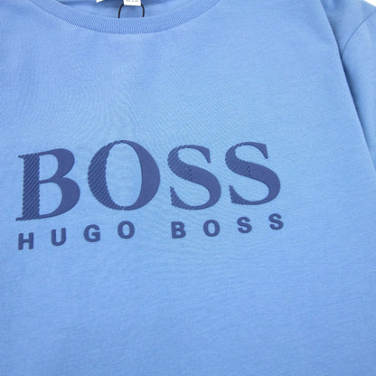 Hugo Boss Kids Rubber Logo S/s T Shirt Pale Blue