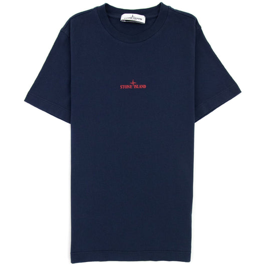 Stone Island Junior Graphic Print T Shirt Navy Blue V0028