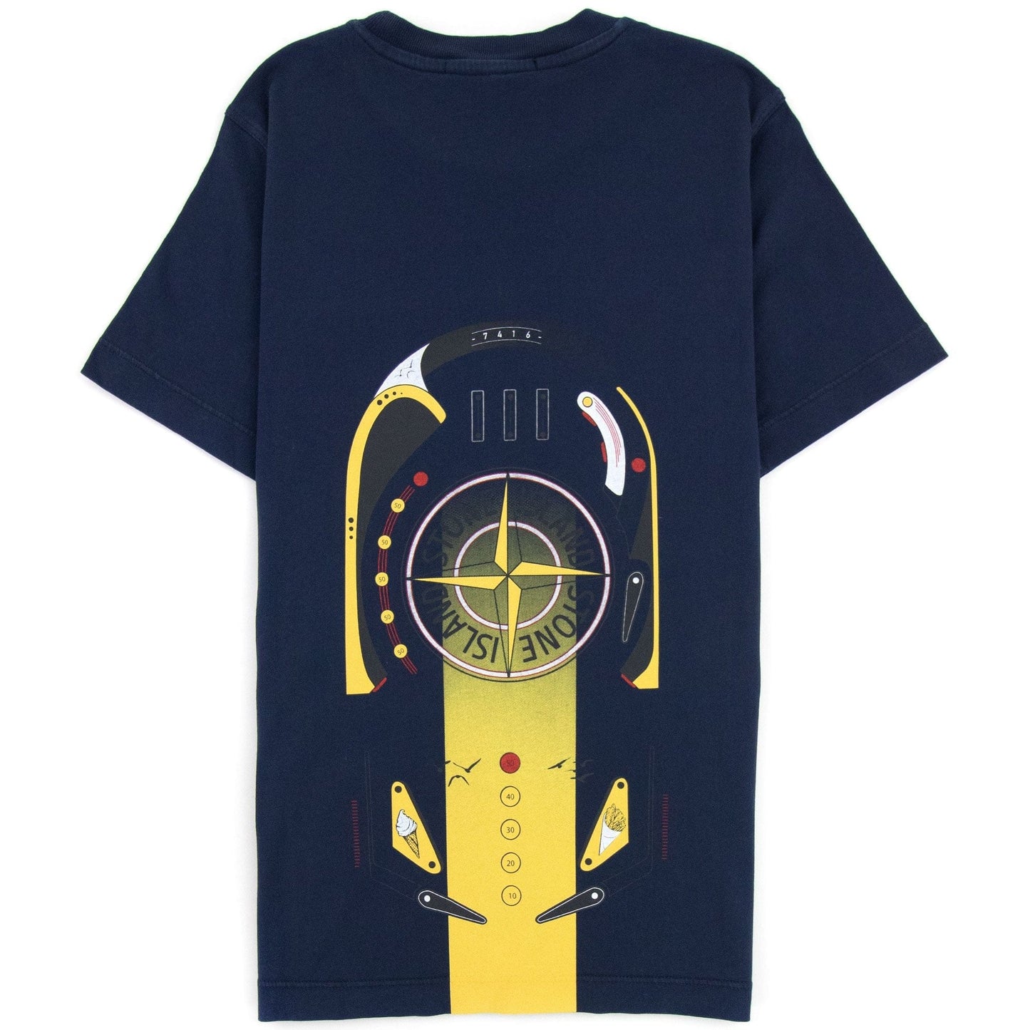 Stone Island Junior Graphic Print T Shirt Navy Blue V0028