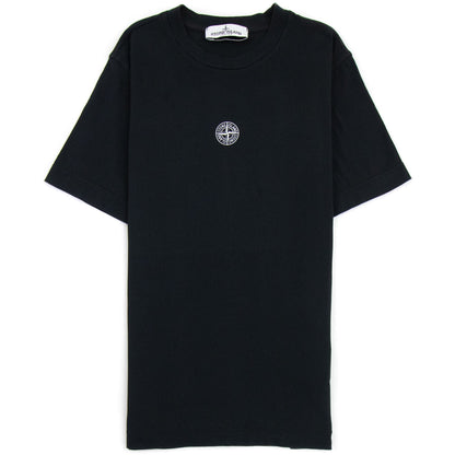 Stone Island Junior Logo Print T Shirt Black V0029