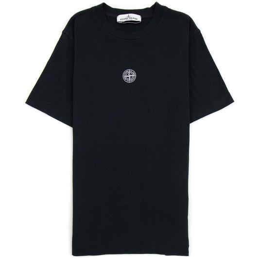 Stone Island Junior Logo Print T Shirt Black V0029