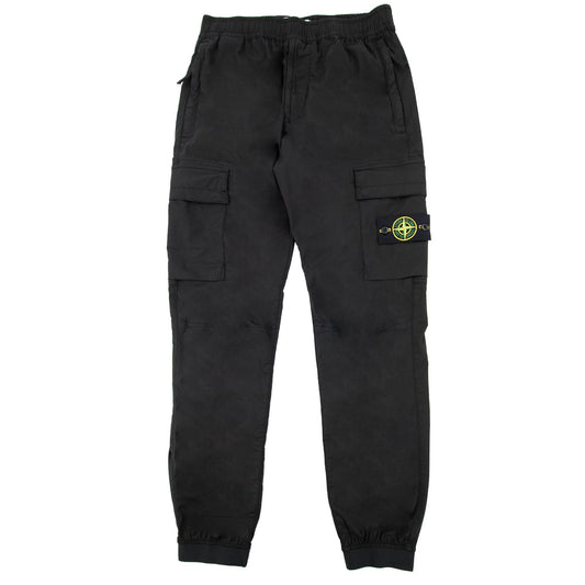 Stone Island 31303 Stretch Cotton Tela Paracadute Garment Dye Black V0029