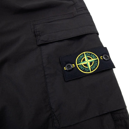 Stone Island 31303 Stretch Cotton Tela Paracadute Garment Dye Black V0029
