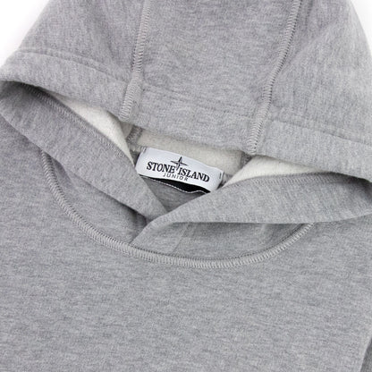 Stone Island Junior Arm Badge Hooded Sweatshirt Grey V0064