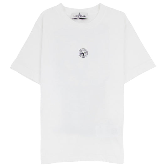 Stone Island Junior Logo Print T Shirt White V0001