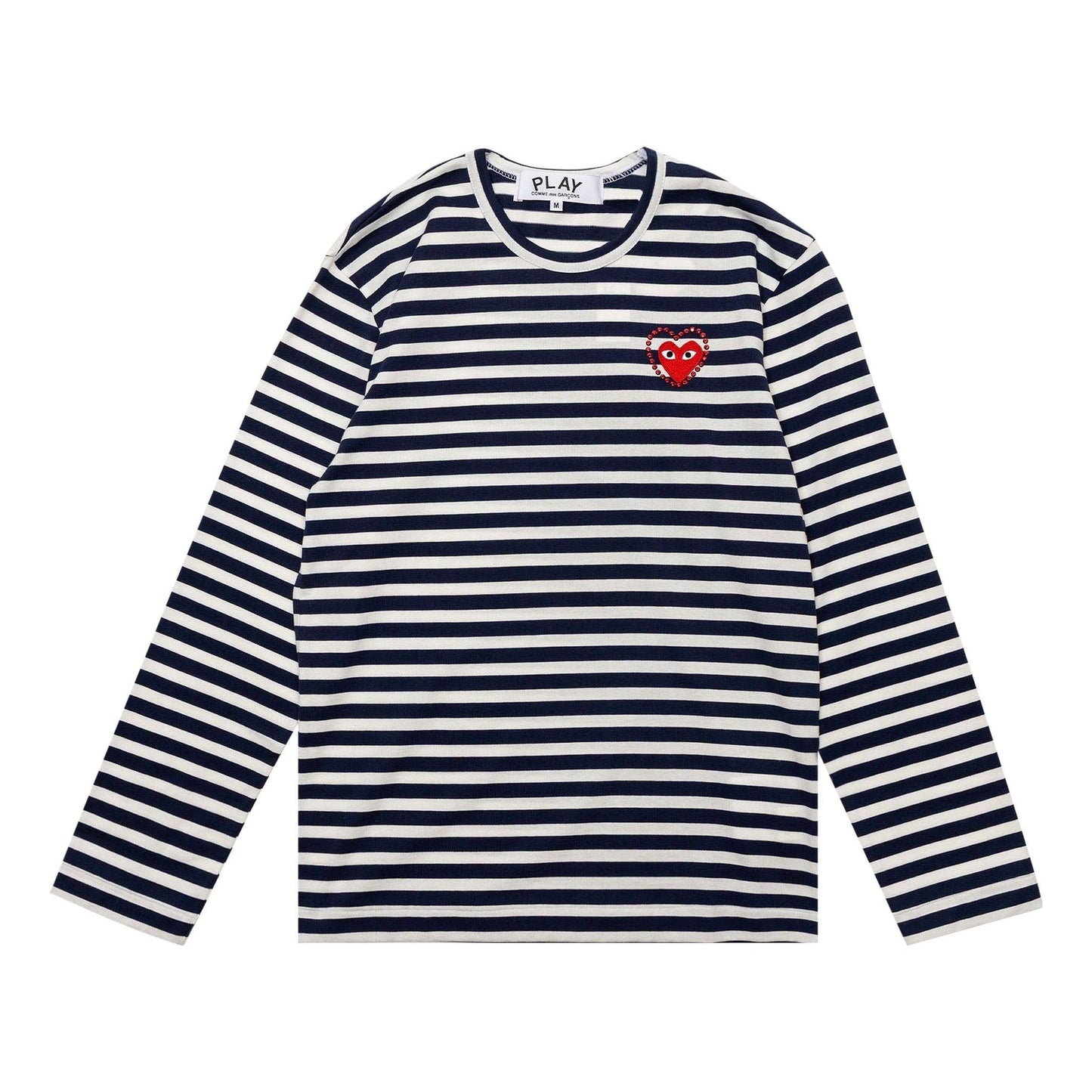 COMME des GARCONS PLAY SS25 Metalstone Stripe T-Shirt 'Navy White' AX-T806-051-1
