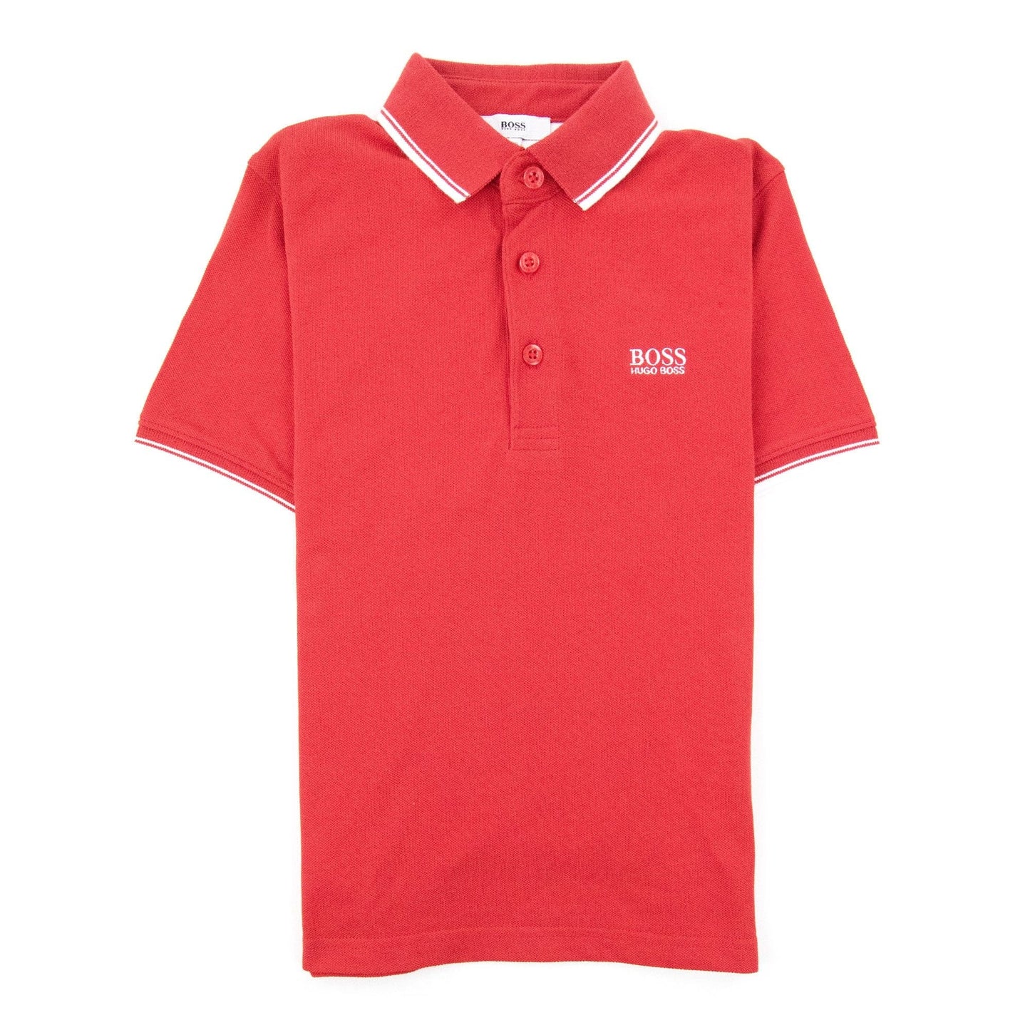 Hugo Boss Kids Tipped Short Sleeve Polo Red