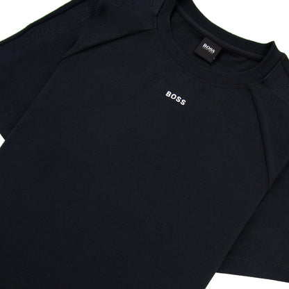 Hugo Boss Tee Tape Logo T Shirt Black 001