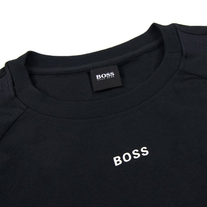 Hugo Boss Tee Tape Logo T Shirt Black 001