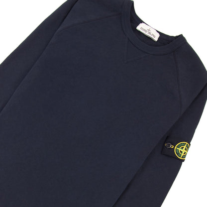 Stone Island 66360 Malfile Fleece Garment Dyed Sweatshirt Navy V0020