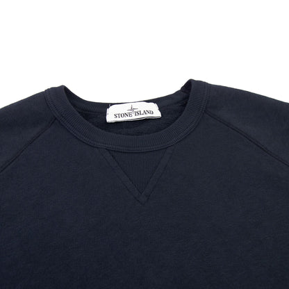 Stone Island 66360 Malfile Fleece Garment Dyed Sweatshirt Navy V0020