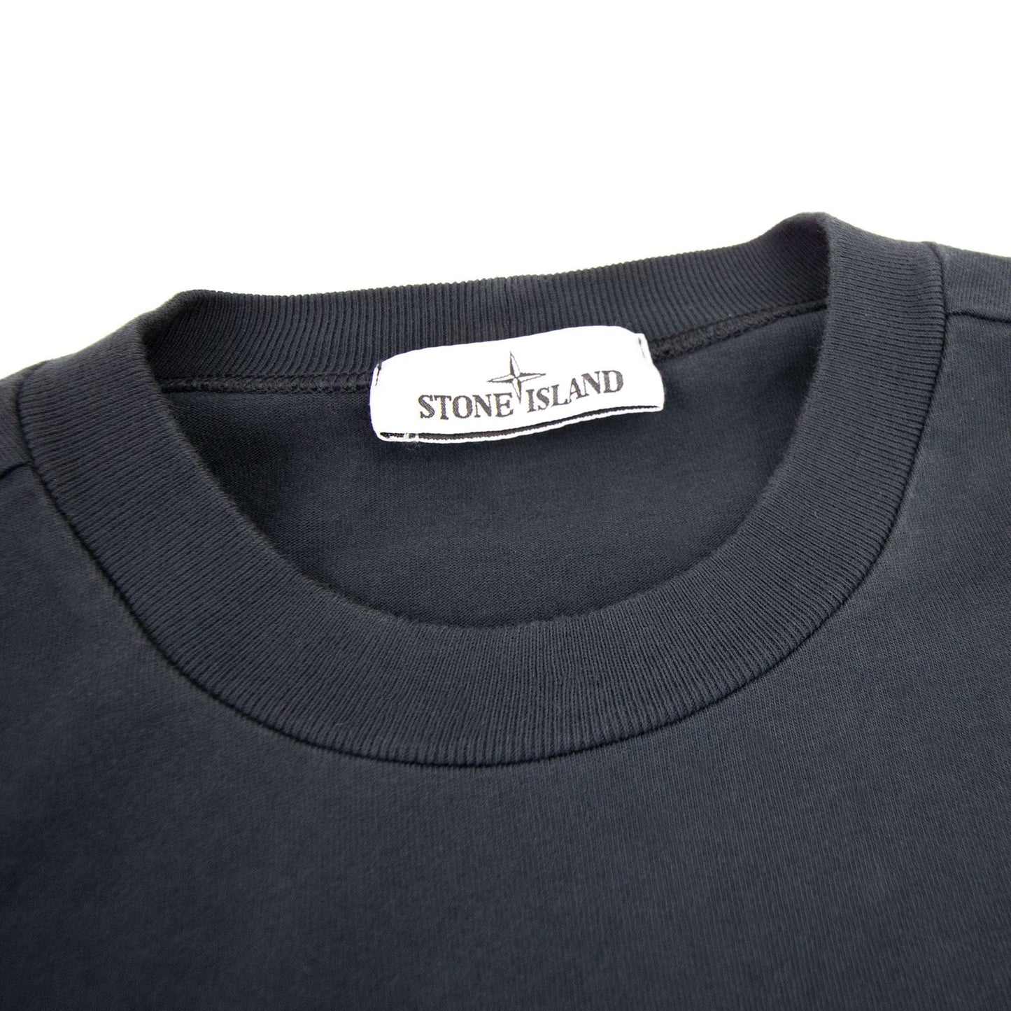 Stone Island Stone Island Garment Dyed Heavy Cotton Sweater Navy Blue V0020