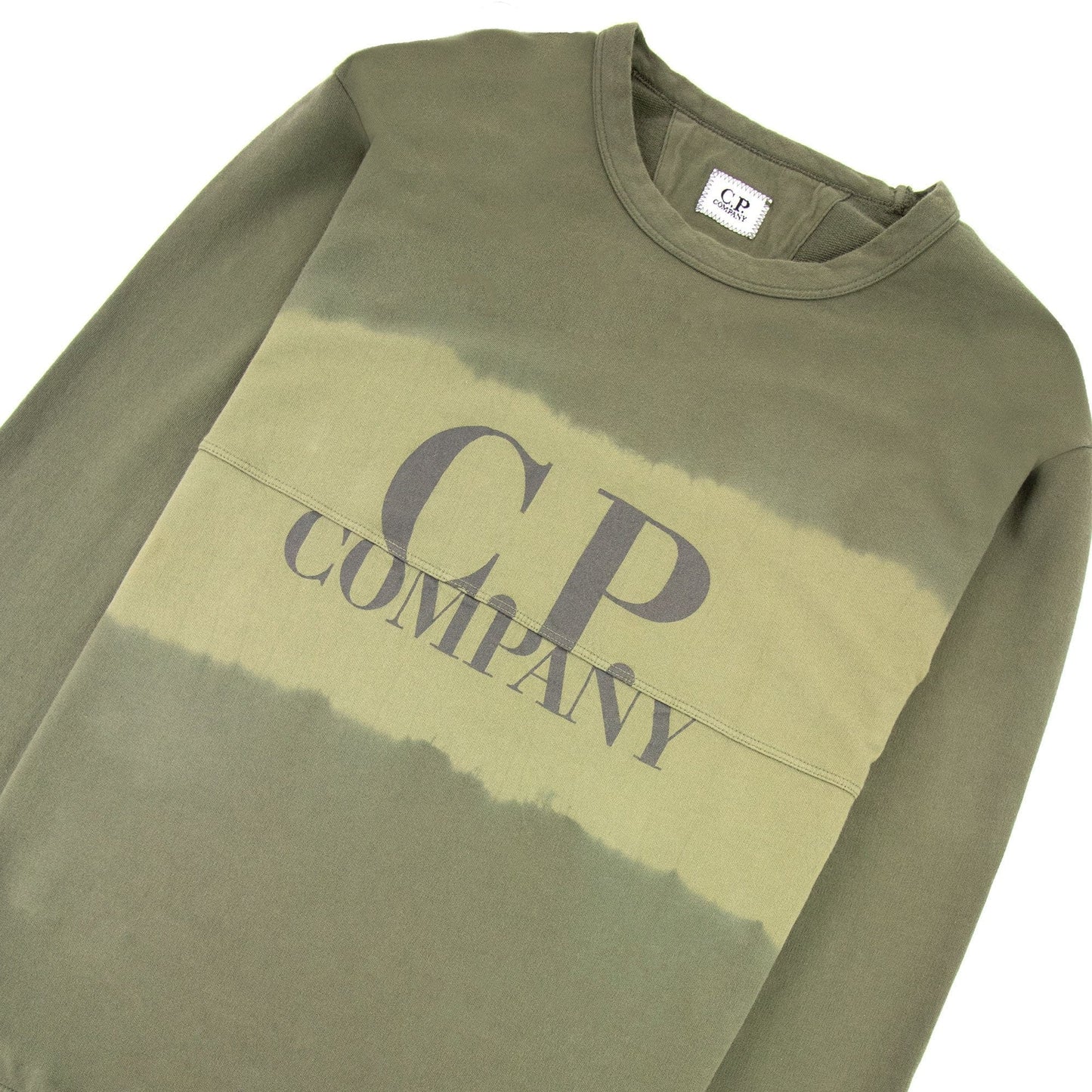 Cp Company Light Fleece Tie-dye Logo Sweatshirt Khaki