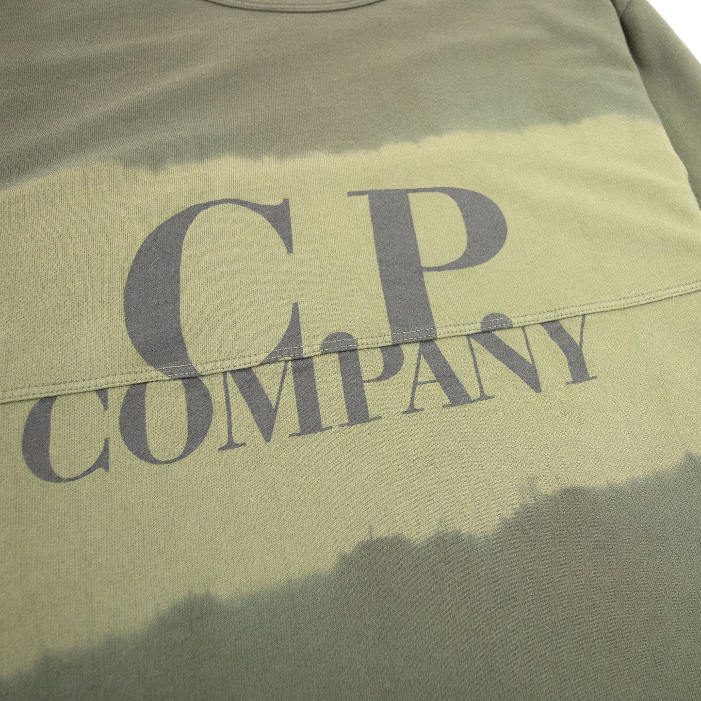 Cp Company Light Fleece Tie-dye Logo Sweatshirt Khaki