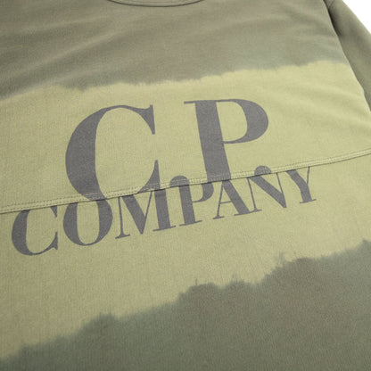 Cp Company Light Fleece Tie-dye Logo Sweatshirt Khaki