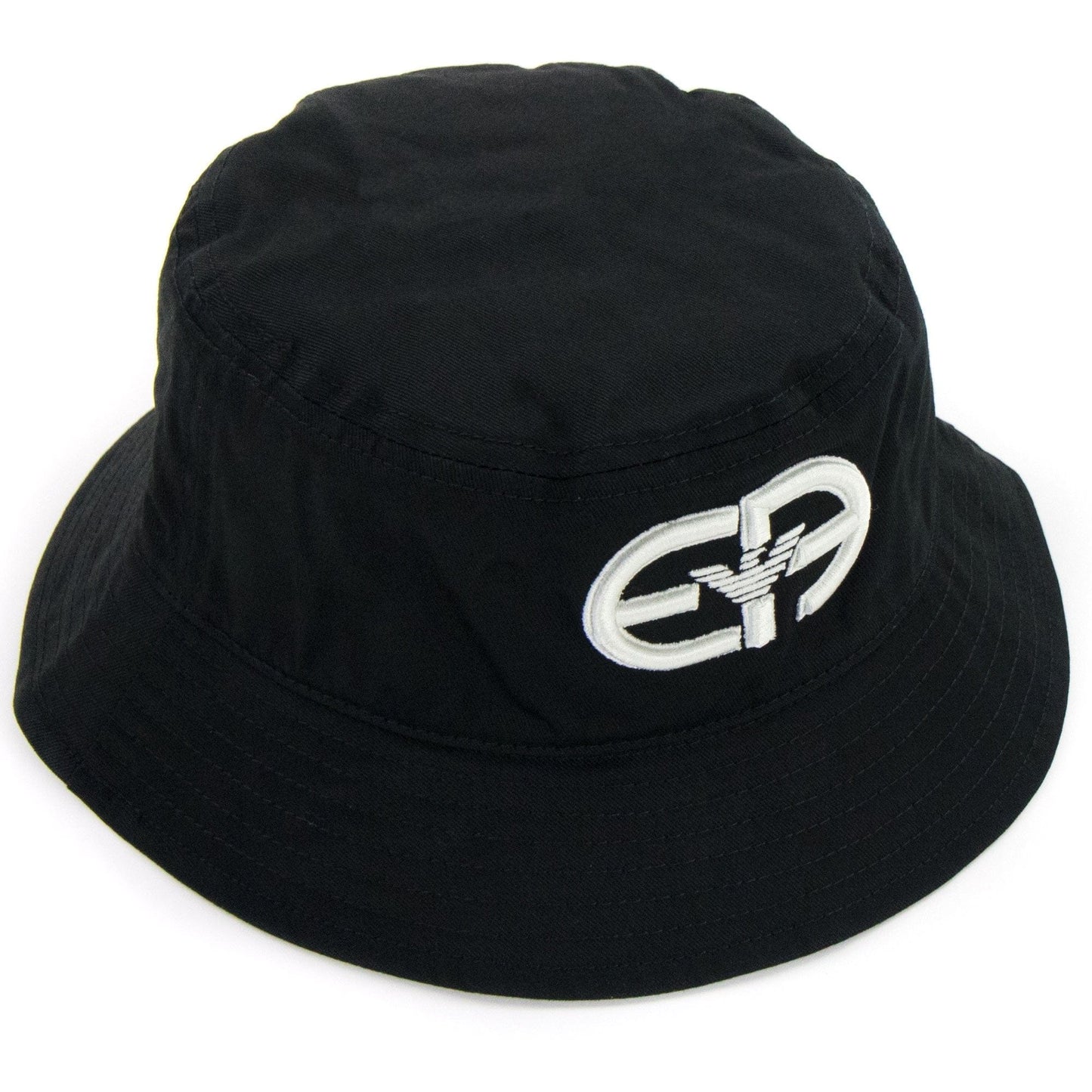 Emporio Armani Cloche Hat With R-EAcreate Logo Embroidery Black