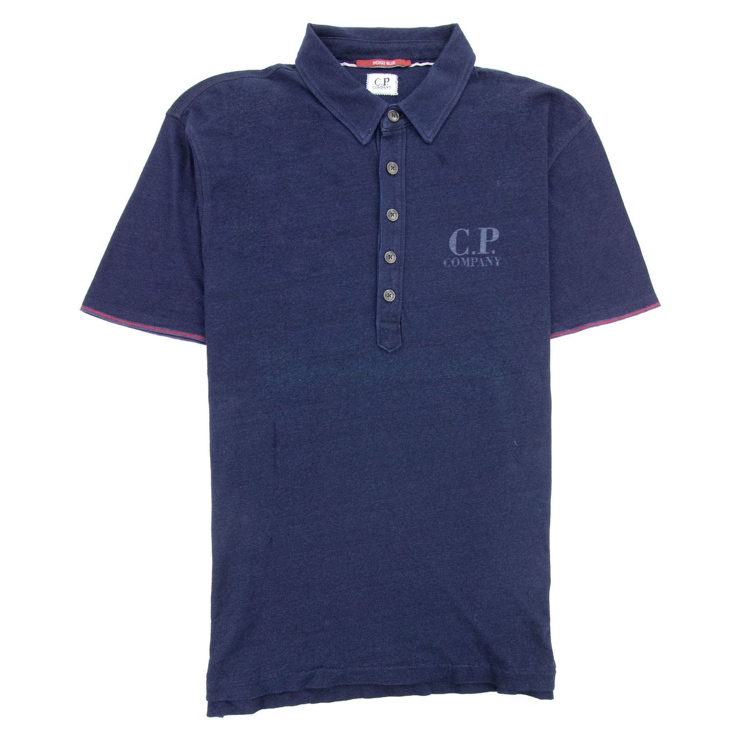 Cp Company Indigo Blue Chest Logo Polo Indigo Blue