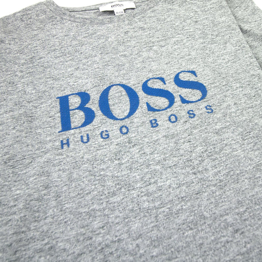 Hugo Boss Kids Ls Top Boss Sign Chest Grey Marl
