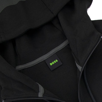Hugo Boss Saggy 2 Curved Logo Hoody Black
