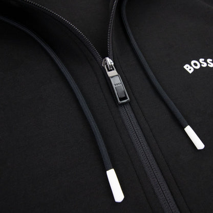 Hugo Boss Saggy 2 Curved Logo Hoody Black