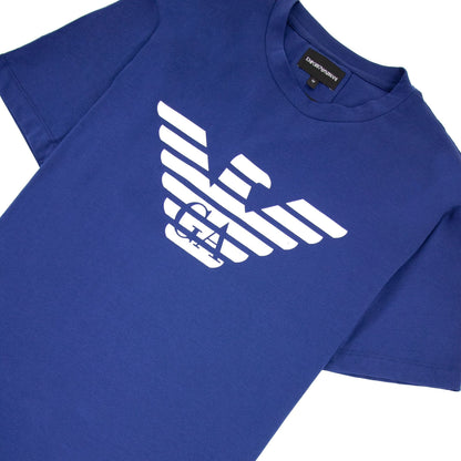 Emporio Armani Pima-jersey T-shirt With Logo Elec Blue