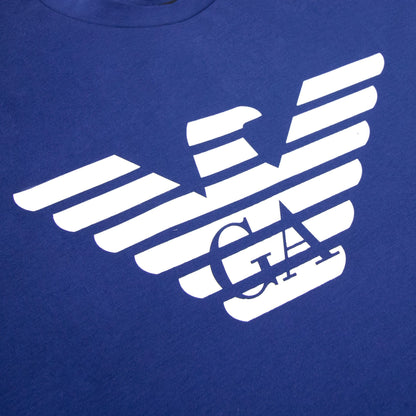 Emporio Armani Pima-jersey T-shirt With Logo Elec Blue
