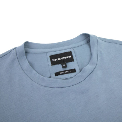 Emporio Armani Pima-jersey T-shirt With Logo Petrol Blue