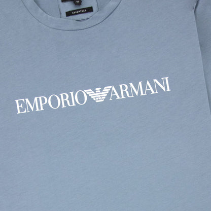 Emporio Armani Pima-jersey T-shirt With Logo Petrol Blue