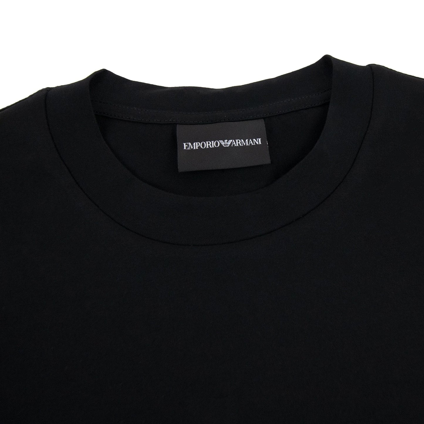 Emporio Armani Jersey T-shirt With Sketch Embroidery And Logo Black