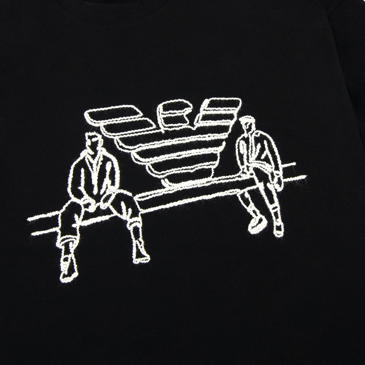 Emporio Armani Jersey T-shirt With Sketch Embroidery And Logo Black