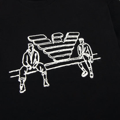 Emporio Armani Jersey T-shirt With Sketch Embroidery And Logo Black