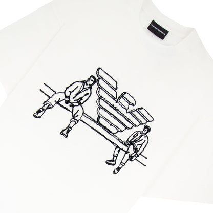 Emporio Armani Jersey T-shirt With Sketch Embroidery And Logo White