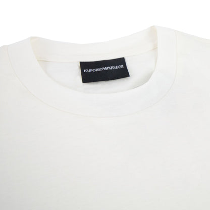 Emporio Armani Jersey T-shirt With Sketch Embroidery And Logo White