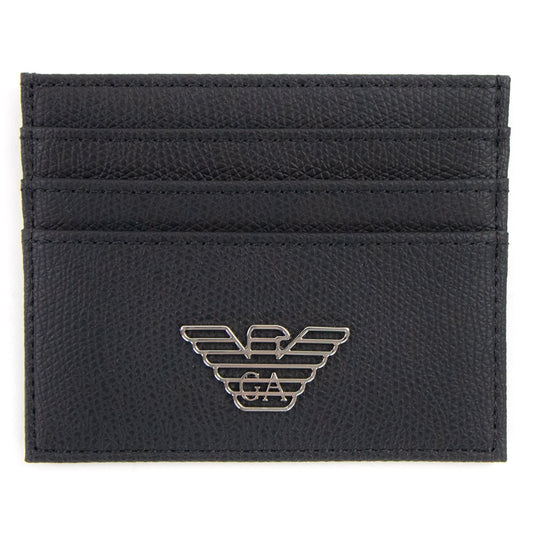 Emporio Armani Card Holder With Eagle Plaque Black