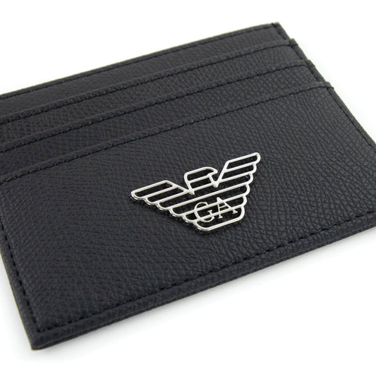 Emporio Armani Card Holder With Eagle Plaque Black