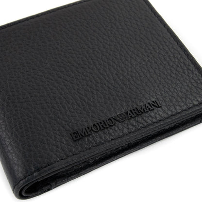 Emporio Armani Tumbled Leather Wallet With Coin Purse Black