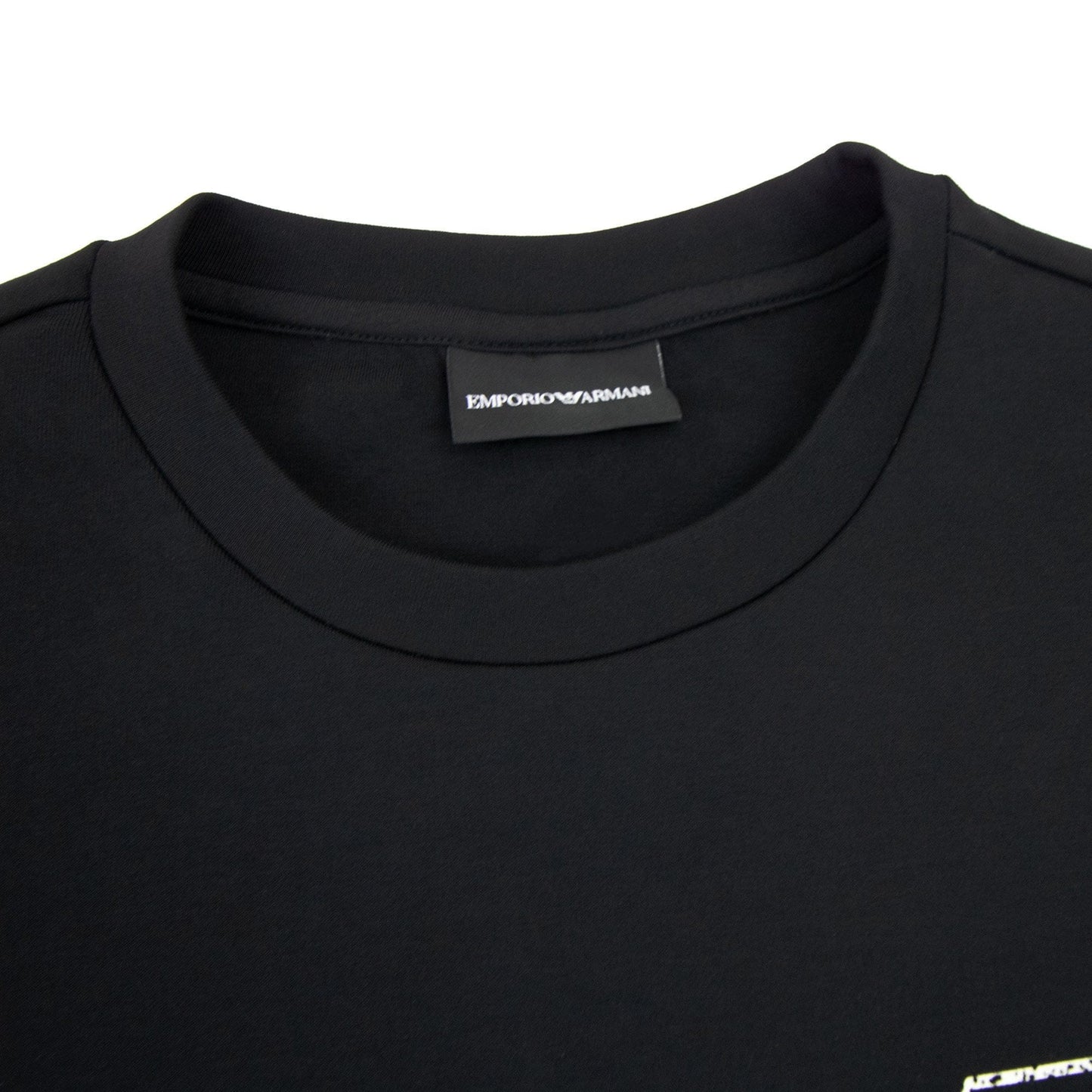 Emporio Armani Double-jersey Sweatshirt With Graffiti Logo Print Black