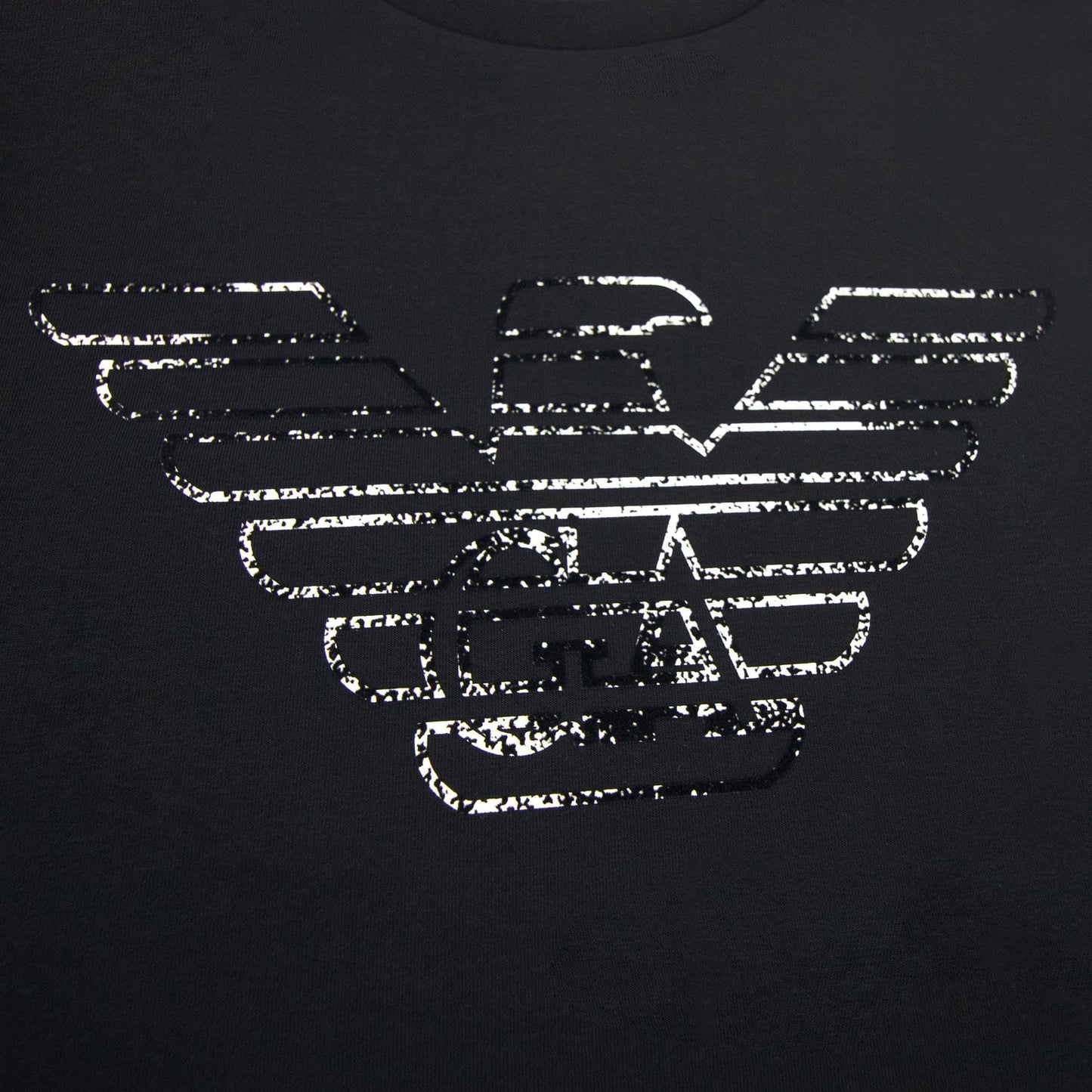 Emporio Armani Double-jersey Sweatshirt With Graffiti Logo Print Black