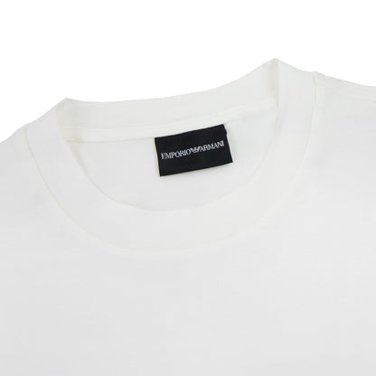 Emporio Armani Tencel Blend T-shirt With Felt Lettering White