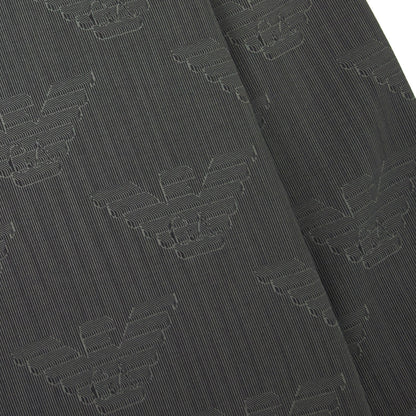 Emporio Armani Hooded Sweatshirt With All-over Op-art Eagle Grey
