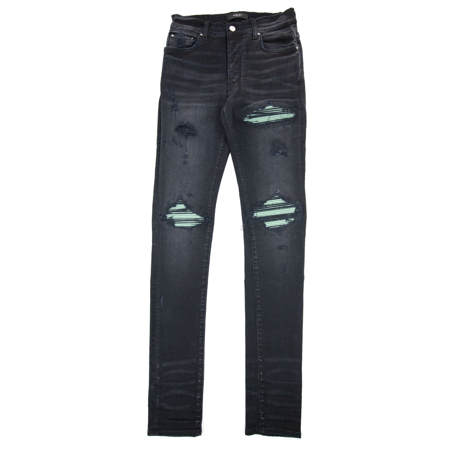 Amiri Mx1 Ultra Suede Slim-fit Stretch-denim Aged Black