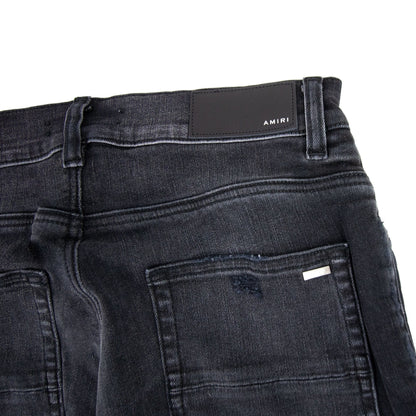 Amiri Mx1 Ultra Suede Slim-fit Stretch-denim Aged Black