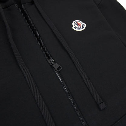 Moncler Tricolour Accent Zip-up Hoodie Black