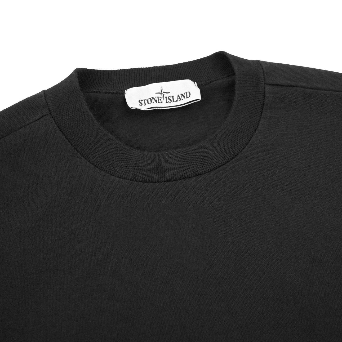 Stone Island Stone Island Garment Dyed Heavy Cotton Sweater Black V0029
