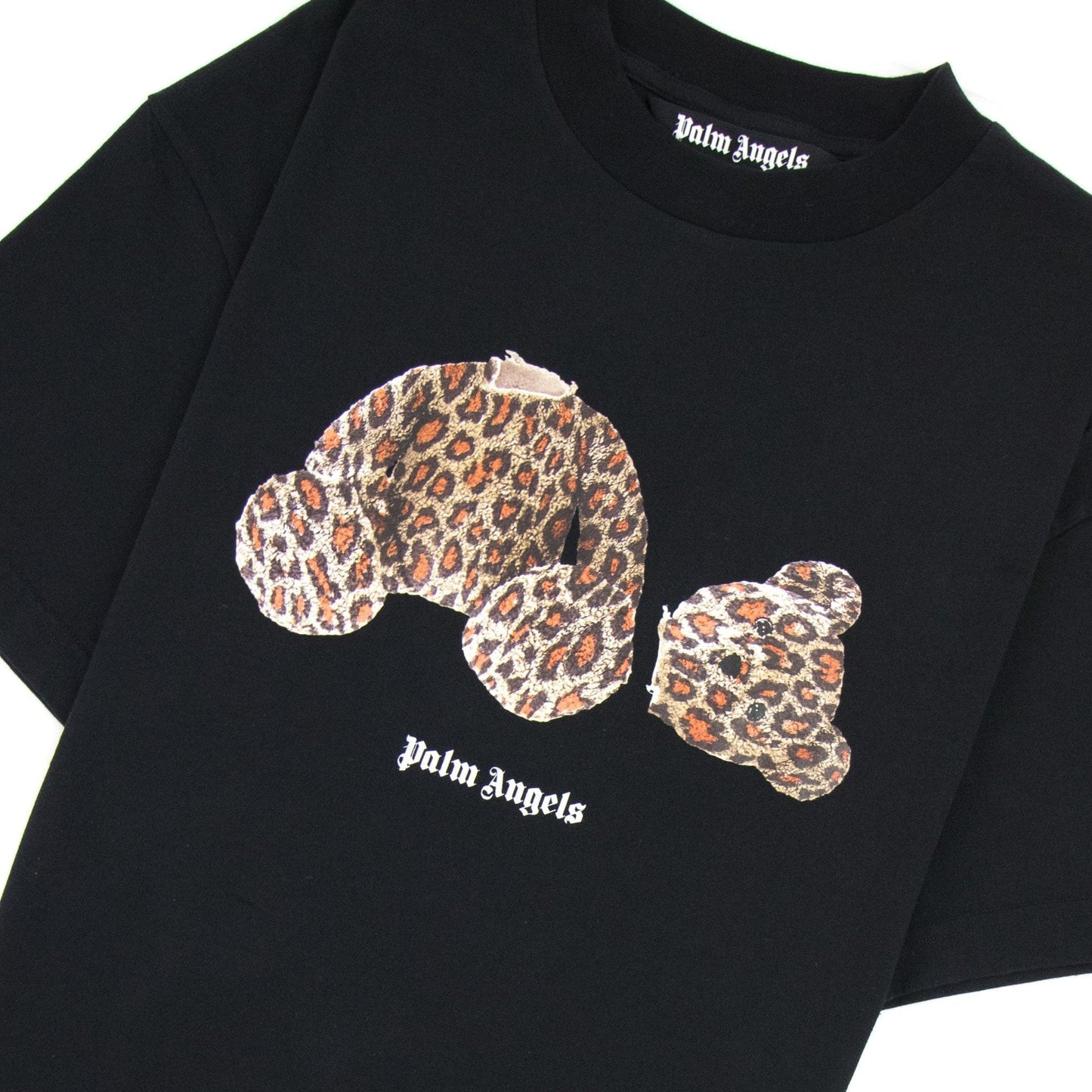 Palm Angels Leopard Bear Classic T Shirt Black/brown