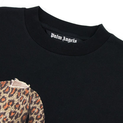 Palm Angels Leopard Bear Classic T Shirt Black/brown