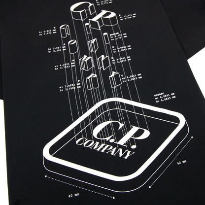 Cp Company S192a Metropolis Series 30/1 Jersey Graphic T-shirt Black 999
