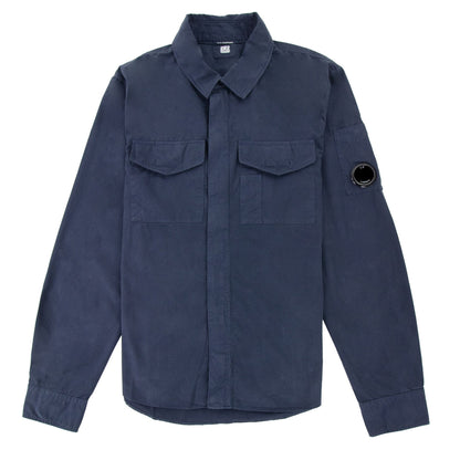 Cp Company Sh079a Emerized Gabardine Utility Shirt Navy 888