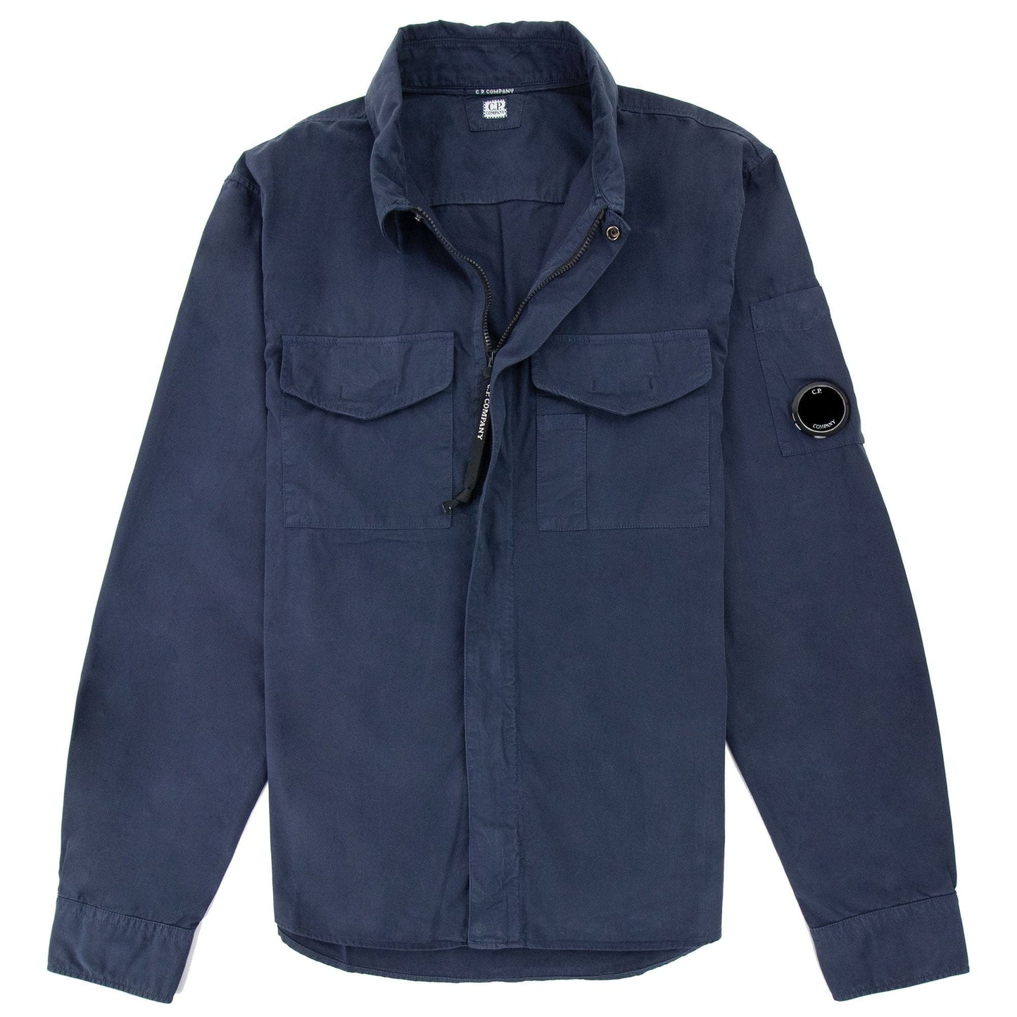 Cp Company Sh079a Emerized Gabardine Utility Shirt Navy 888